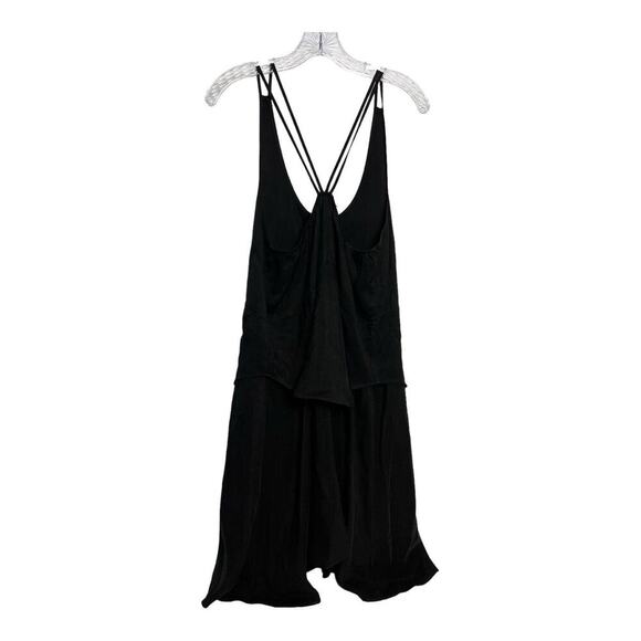DEREK LAM 1OC Athleta Black Tiered DRESS S Sleeveless Nolita Spaghetti Lagenlook - Picture 2 of 8